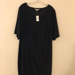 Dress Barn Sz 22W Black Faux Wrap Dress